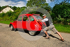 French man with car break down