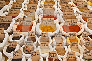 French Market Spices in bags photo