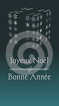 French Merry Christmas and Happy New Year greeting card