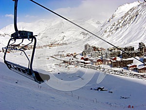 French Mountain Village in Winter