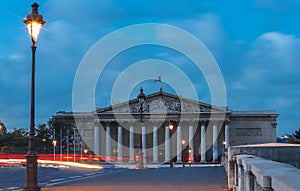 The French national Assembly-Bourbon palace the lower house of the parliament , Paris.