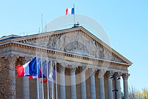 The French national Assembly- Bourbon palace , Paris, France