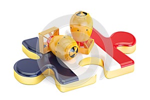 French nuclear atomic weapon concept, 3D rendering