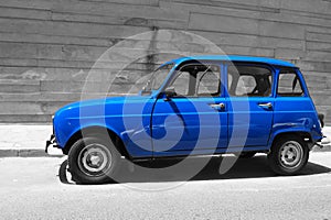 French oldtimer Renault 4 in blue.