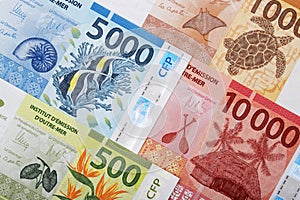 French Pacific Territories money - Franc a background