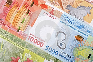 French Pacific Territories money - Franc a background
