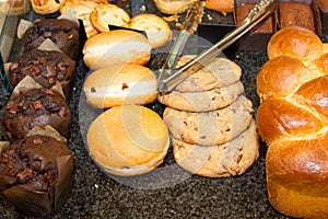 French pastries on display a confectionery shop in France