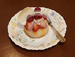 French Pastry With Fressh Strawberries And Raspberries