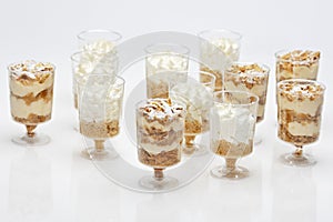 French pastry(mille feuille) in small glasses