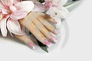 French pink manicure.