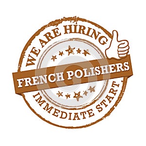 French Polishers wanted - Work with us! Brown printable label