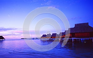 French Polynesia: Bora Bora Lagoon Resort at sunset