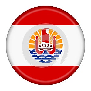 French Polynesia flag button 3d illustration with clipping path