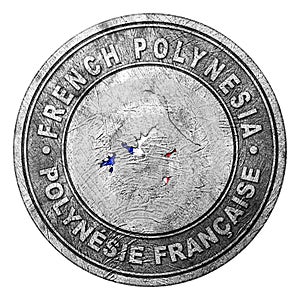 French Polynesia Flag Button with Map