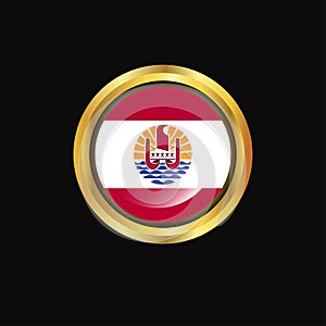 French Polynesia flag Golden button