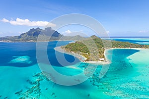 French polynesia from helicopter