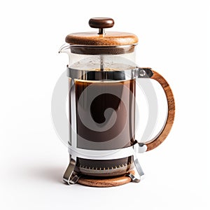 French Press Coffee Isolated On White Background