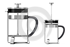 French Press Coffee or Tea Pot. 3d Rendering