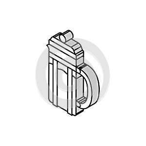 french press coffee tool isometric icon vector illustration