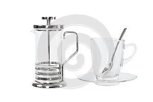 French press with cup