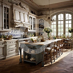 french provincial kitchen elegant details ornate cabinetry an photo