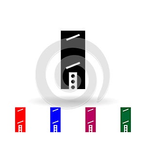 French qm sgt military ranks and insignia multi color icon. Simple glyph, flat vector of Ranks in the French icons for ui and ux,