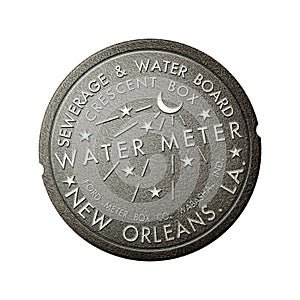French Quarter New Orleans Louisiana Water Meter Sewerage Cover photo