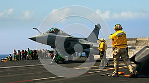 French Rafale on Aircraft Carrier photo