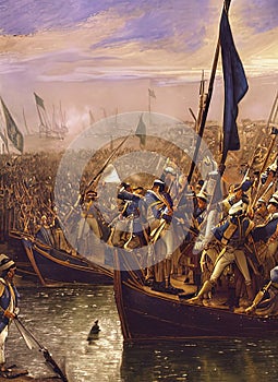 French Revolutionary Wars ca 1798. Fictional Battle Depiction. Generative AI.