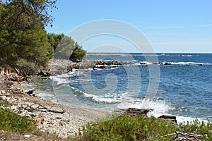 French Riviera, Lerins islands, creek on Sainte Marguerite island