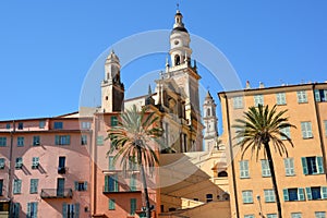 French riviera, Menton, old town and basilica