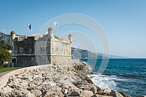 French Riviera town Menton medieval fortification