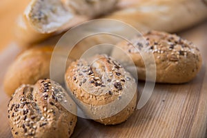 French rolls with sesame seeds