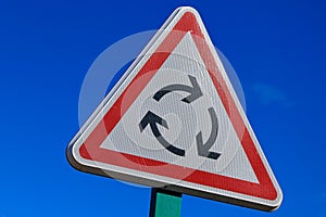 French roundabout road sign