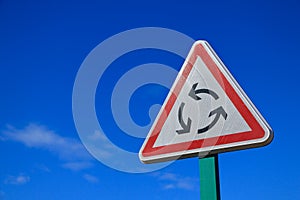 French roundabout road sign