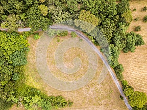 French rural landscape aerial view