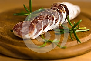 French salami with rosemary