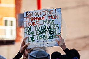 French sign held at ecological protest