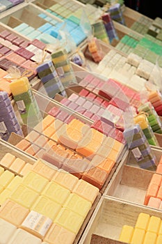 French soap at a market stall