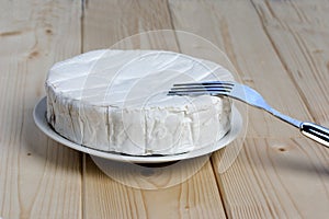 French soft cheese Coulommiers of the Brie family with a bloomy rind