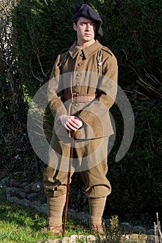 French soldier in 1940`s uniform