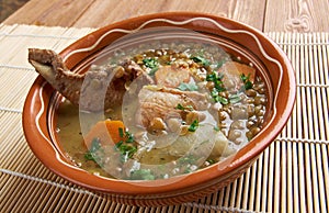 French soup with lentils and Dijon mustard