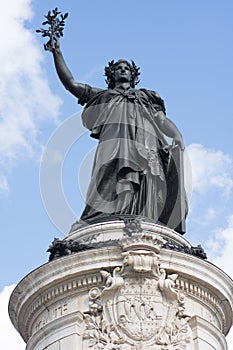 French statue of Liberty in Place de la Republique