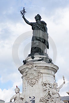 French statue of Liberty in Place de la Republique photo