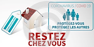 French stay home banner