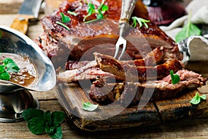 French-Style Flank Steak.style rustic