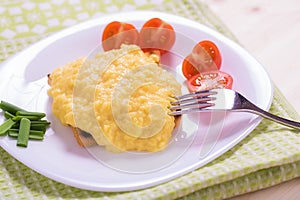 French style scrambled eggs on toast