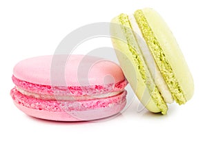 A french sweet delicacy macaroons isolated