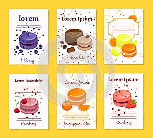 French sweet delicacy macaroons recipe cards