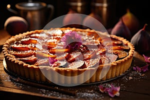 French tart, bakery. Irresistable fruit tart photo